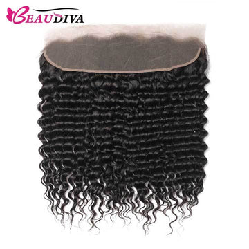 Beaudiva Deep Wave 4 Bundles With 13x4 Lace Frontal Virgin Remy Human Hair